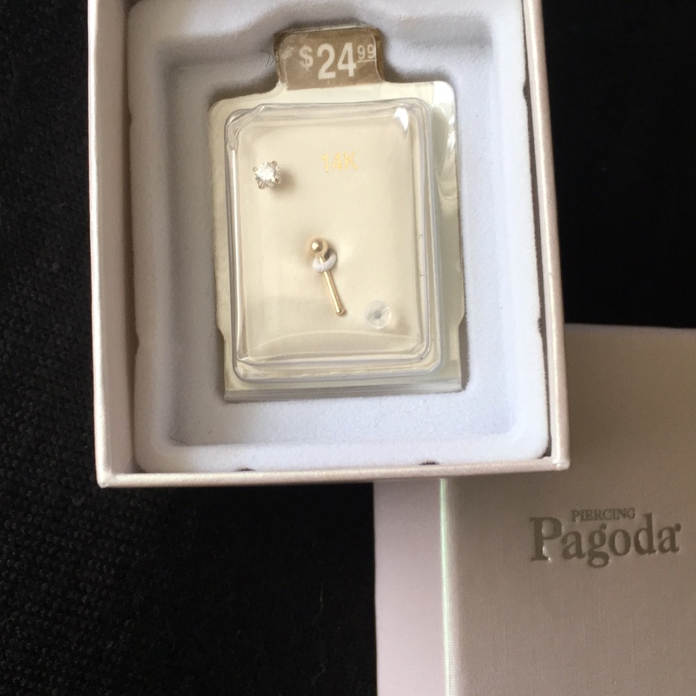 14k gold nose ring / nose bone / set of 3